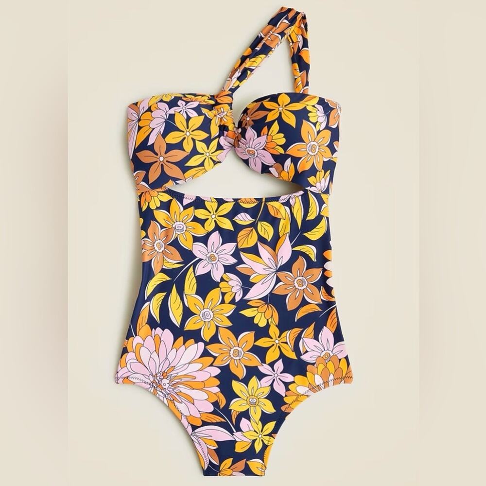J.CREW Cutout one-shoulder one-piece swimsuit in dusk floral 12